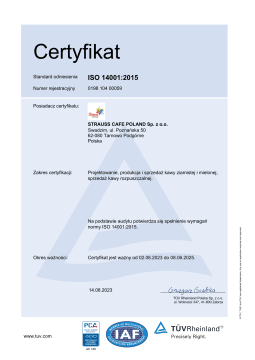 Certyfikat ISO 14001